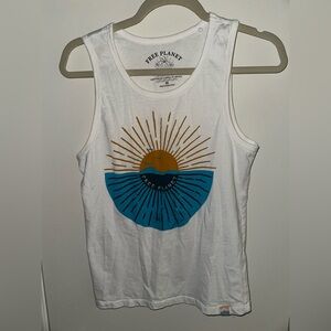 FREE PLANET White Sun and Waves Tank